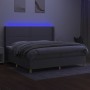 Cama box spring con colchón tela y LED gris claro 200x200 cm de vidaXL, Camas y somieres - Ref: Foro24-3138821, Precio: 634,1...