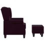 Sillón con taburete reposapiés de tela morado de vidaXL, Sillones - Ref: Foro24-320158, Precio: 216,95 €, Descuento: %