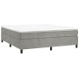 Box spring bed with light gray velvet mattress 200x200 cm by vidaXL, Beds and slatted bases - Ref: Foro24-3144699, Price: 532...