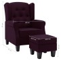 Sillón con taburete reposapiés de tela morado de vidaXL, Sillones - Ref: Foro24-320158, Precio: 216,95 €, Descuento: %