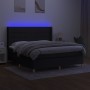 Box spring bed mattress and LED lights black fabric 160x200 cm by vidaXL, Beds and slatted bases - Ref: Foro24-3138887, Price...