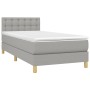 Cama box spring con colchón tela gris claro 90x200 cm de vidaXL, Camas y somieres - Ref: Foro24-3140905, Precio: 297,93 €, De...