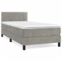 Box spring bed with light gray velvet mattress 100x200 cm by vidaXL, Beds and slatted bases - Ref: Foro24-3141227, Price: 341...