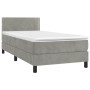 Box spring bed with light gray velvet mattress 100x200 cm by vidaXL, Beds and slatted bases - Ref: Foro24-3141227, Price: 341...