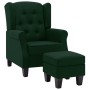 Sillón con taburete reposapiés tela verde oscuro de vidaXL, Sillones - Ref: Foro24-320157, Precio: 264,91 €, Descuento: %