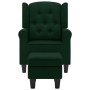 Sillón con taburete reposapiés tela verde oscuro de vidaXL, Sillones - Ref: Foro24-320157, Precio: 264,91 €, Descuento: %