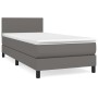 Box spring bed with gray synthetic leather mattress 100x200 cm by vidaXL, Beds and slatted bases - Ref: Foro24-3140991, Price...