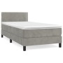 Cama box spring con colchón terciopelo gris claro 90x190 cm de vidaXL, Camas y somieres - Ref: Foro24-3141215, Precio: 303,69...