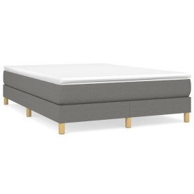 Estructura de cama de tela gris oscuro 140x200 cm de vidaXL, Camas y somieres - Ref: Foro24-3120615, Precio: 98,99 €, Descuen...