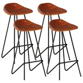 Kitchen bar stools 4 units brown genuine leather by vidaXL, Kitchen stools - Ref: Foro24-320644, Price: 208,22 €, Discount: %