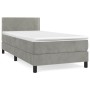 Box spring bed with light gray velvet mattress 90x190 cm by vidaXL, Beds and slatted bases - Ref: Foro24-3141221, Price: 304,...