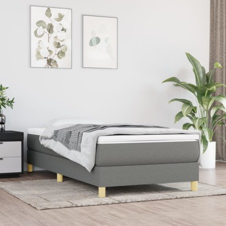 Estructura de cama de tela gris oscura 90x200 cm de vidaXL, Camas y somieres - Ref: Foro24-3120583, Precio: 73,91 €, Descuent...