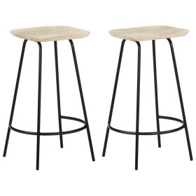 Kitchen stools, 2 units, solid mango wood by vidaXL, Kitchen stools - Ref: Foro24-320647, Price: 137,99 €, Discount: %