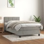 Cama box spring con colchón terciopelo gris claro 80x200 cm de vidaXL, Camas y somieres - Ref: Foro24-3141269, Precio: 293,05...