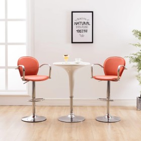 Kitchen stools with armrests 2 units synthetic leather orange by vidaXL, Kitchen stools - Ref: Foro24-249707, Price: 165,99 €...