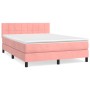 Box spring bed with pink velvet mattress 140x190 cm by vidaXL, Beds and slatted bases - Ref: Foro24-3141304, Price: 411,25 €,...