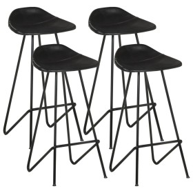 Kitchen stools 4 units black genuine leather by vidaXL, Kitchen stools - Ref: Foro24-320642, Price: 209,99 €, Discount: %