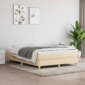 Cream fabric bed frame 140x200 cm by vidaXL, Beds and slatted bases - Ref: Foro24-3120619, Price: 98,17 €, Discount: %