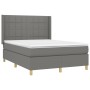 Boxspringbettmatratze und LED-Leuchten dunkelgrauer Stoff 140x190 cm von vidaXL, Betten und Lattenroste - Ref: Foro24-3138870...