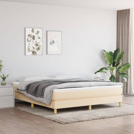 Estructura de cama tela color crema 180x200 cm de vidaXL, Camas y somieres - Ref: Foro24-3120635, Precio: 125,38 €, Descuento: %