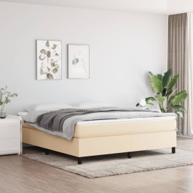 Estructura de cama tela color crema 180x200 cm de vidaXL, Camas y somieres - Ref: Foro24-3120883, Precio: 130,99 €, Descuento: %