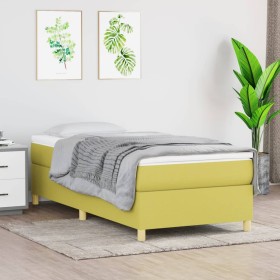 Estructura de cama box spring tela verde 90x200 cm de vidaXL, Camas y somieres - Ref: Foro24-3120936, Precio: 99,99 €, Descue...