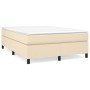 Cream fabric bed frame 140x190 cm by vidaXL, Beds and slatted bases - Ref: Foro24-3120859, Price: 122,34 €, Discount: %