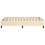 Cream fabric bed frame 140x190 cm by vidaXL, Beds and slatted bases - Ref: Foro24-3120859, Price: 122,34 €, Discount: %