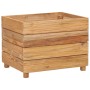 Raised flowerbed in recycled teak wood and steel 50x40x38 cm by vidaXL, Pots and planters - Ref: Foro24-47421, Price: 68,81 €...