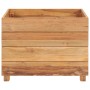 Raised flowerbed in recycled teak wood and steel 50x40x38 cm by vidaXL, Pots and planters - Ref: Foro24-47421, Price: 68,81 €...