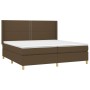 Box spring bed mattress LED lights dark brown fabric 200x200 cm by vidaXL, Beds and slatted bases - Ref: Foro24-3138824, Pric...