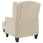 Sillón con taburete reposapiés de tela crema de vidaXL, Sillones - Ref: Foro24-320160, Precio: 260,34 €, Descuento: %