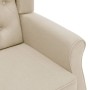 Sillón con taburete reposapiés de tela crema de vidaXL, Sillones - Ref: Foro24-320160, Precio: 260,34 €, Descuento: %