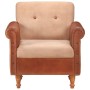 Leather armchair with authentic brown canvas. by vidaXL, Armchairs - Ref: Foro24-320780, Price: 211,99 €, Discount: %