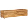 Arriate elevado madera de teca reciclada y acero 150x40x38 cm de vidaXL, Maceteros y jardineras - Ref: Foro24-47423, Precio: ...