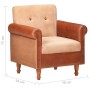 Leather armchair with authentic brown canvas. by vidaXL, Armchairs - Ref: Foro24-320780, Price: 211,99 €, Discount: %