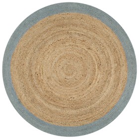 Handmade jute rug with olive green border 120 cm by vidaXL, Rugs - Ref: Foro24-133681, Price: 38,38 €, Discount: %