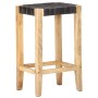 Kitchen stools 2 units genuine black leather 75 cm by vidaXL, Kitchen stools - Ref: Foro24-321835, Price: 115,98 €, Discount: %