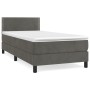 Box spring bed with dark gray velvet mattress 90x200 cm by vidaXL, Beds and slatted bases - Ref: Foro24-3141222, Price: 299,2...