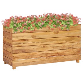 Arriate elevado madera de teca reciclada y acero 100x40x55 cm de vidaXL, Maceteros y jardineras - Ref: Foro24-47425, Precio: ...