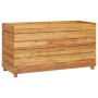 Raised flowerbed made of recycled teak wood and steel 100x40x55 cm by vidaXL, Pots and planters - Ref: Foro24-47425, Price: 1...