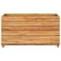 Raised flowerbed made of recycled teak wood and steel 100x40x55 cm by vidaXL, Pots and planters - Ref: Foro24-47425, Price: 1...