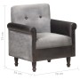 Sillón diseño de cubo de cuero auténtico y lona negro de vidaXL, Sillones - Ref: Foro24-320781, Precio: 180,86 €, Descuento: %