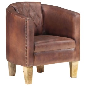 Antique Brown Genuine Leather Bucket Design Armchair by vidaXL, Armchairs - Ref: Foro24-321869, Price: 407,72 €, Discount: %