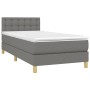 Cama box spring con colchón tela gris oscuro 100x200 cm de vidaXL, Camas y somieres - Ref: Foro24-3140914, Precio: 326,75 €, ...