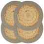 Round placemat 4 pcs jute natural cotton gray 38 cm by vidaXL, Placemats - Ref: Foro24-133860, Price: 16,93 €, Discount: %