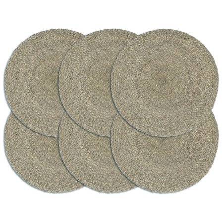 Placemat 6 units plain round gray jute 38 cm by vidaXL, Placemats - Ref: Foro24-133839, Price: 32,99 €, Discount: %