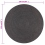 Gray Round Handwoven Jute Rug 150cm by vidaXL, Rugs - Ref: Foro24-133667, Price: 67,57 €, Discount: %