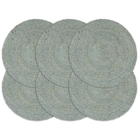 Placemat 6 pcs plain round jute olive green 38 cm by vidaXL, Placemats - Ref: Foro24-133841, Price: 29,99 €, Discount: %