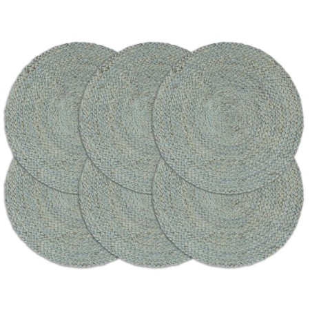 Placemat 6 pcs plain round jute olive green 38 cm by vidaXL, Placemats - Ref: Foro24-133841, Price: 29,38 €, Discount: %